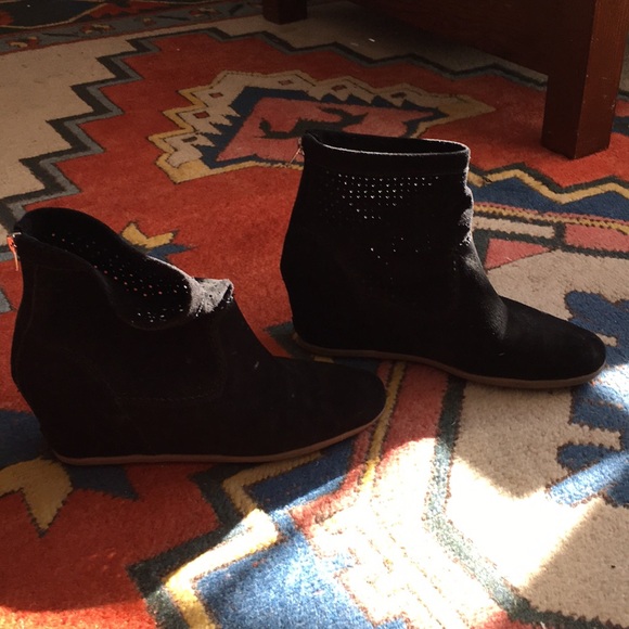 Black Wedge Booties - Picture 5 of 7